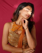Striking Actress Prisha Singh in a Shimmering Bronze and Beige Ensemble Photos 01
