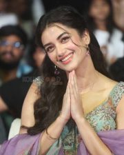 Actress Bhagyashri Borse at Andhra King Taluka Trailer Launch Pictures 12