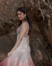 Bollywood Actress Bhagyashri Borse in an Ivory and Mauve Ombre Cocktail Gown Photos 02 Bollywood Actress Bhagyashri Borse in an Ivory and Mauve Ombre Cocktail Gown Photos 02