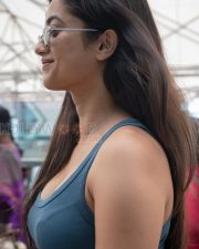Breezy Actress Bhagyashrii Borse in a Steel Blue Ribbed Tank Top with Sunglasses Photos 01 Breezy Actress Bhagyashrii Borse in a Steel Blue Ribbed Tank Top with Sunglasses Photos 01
