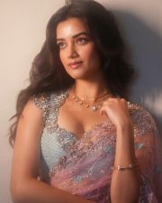 Glamorous Actress Bhagyashree Borse in a Pink Silver Embellished Saree Photos 01