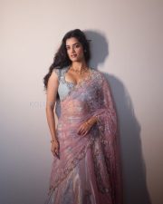 Glamorous Actress Bhagyashree Borse in a Pink Silver Embellished Saree Photos 03