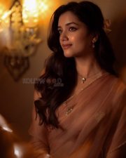 Gorgeous Bhagyashri Borse in a Spice Orange Organza Saree with a Matching Sleeveless Chanderi Blouse Pictures 04 Gorgeous Bhagyashri Borse in a Spice Orange Organza Saree with a Matching Sleeveless Chanderi Blouse Pictures 04