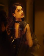 Seductive Bhagyashri Borse in a Sheer Black Saree Pictures 01