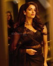 Seductive Bhagyashri Borse in a Sheer Black Saree Pictures 03