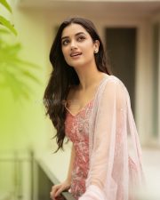 Style Queen Bhagyashri Borse in a Light Pink Sleeveless Embellished Kurta with a Sheer Dupatta Photos 01 Style Queen Bhagyashri Borse in a Light Pink Sleeveless Embellished Kurta with a Sheer Dupatta Photos 01