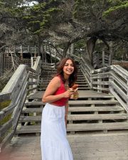 Beautiful Jiya Shankar in a Red Sleeveless Crop Top and White Skirt Pictures 05 Beautiful Jiya Shankar in a Red Sleeveless Crop Top and White Skirt Pictures 05