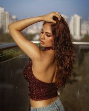 Ravishing Srushti Bannatti in a Brown Halter Top with a Blue Denim Photos 03