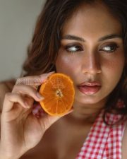 Seductive Srushti Bannatti Cleavage in a Red Gingham Halter Top and White Mini Skirt Photos 03