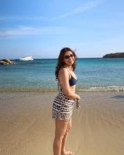 Super Sexy Jiya Shankar in a Beach Two Piece Bikini Photos 04