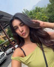 Tic Tac Go Actress Vaishnavi Andhale in a Lime Green Off Shoulder Ribbed Top Pictures 01