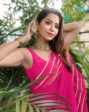 Ghulaam Actress Ridheema Tiwari in a Red Saree with Matching Sleeveless Blouse Photos 01