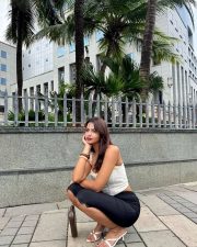 Chic Actress Shruti Chauhan in a White Ruffle Cami Black Skirt Photos 05 Chic Actress Shruti Chauhan in a White Ruffle Cami Black Skirt Photos 05