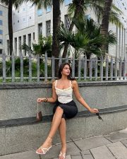Chic Actress Shruti Chauhan in a White Ruffle Cami Black Skirt Photos 06 Chic Actress Shruti Chauhan in a White Ruffle Cami Black Skirt Photos 06