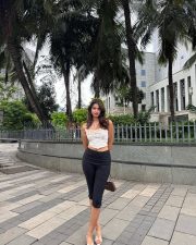 Chic Actress Shruti Chauhan in a White Ruffle Cami Black Skirt Photos 07 Chic Actress Shruti Chauhan in a White Ruffle Cami Black Skirt Photos 07