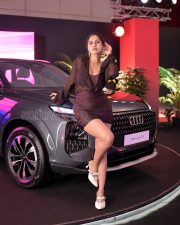 Chic Priyanka Kholgade Legs in a Brown Mini Dress Photos 01