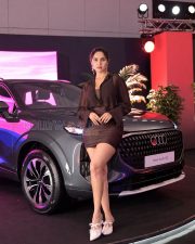 Chic Priyanka Kholgade Legs in a Brown Mini Dress Photos 06