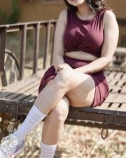Extra Ordinary Man Actress Priyanka Kholgade in a Maroon Cut Out Bodycon Dress Photos 04