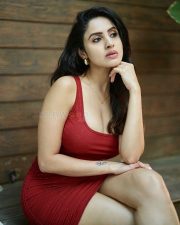 Extra Ordinary Man Actress Priyanka Kholgade in a Red Bodyon Dress Pictures 02