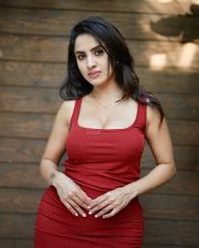 Extra Ordinary Man Actress Priyanka Kholgade in a Red Bodyon Dress Pictures 04