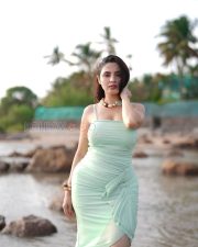 Radiant Actress Priyanka Kholgade in a Mint Green Ruched Strappy Dress Photos 02 Radiant Actress Priyanka Kholgade in a Mint Green Ruched Strappy Dress Photos 02