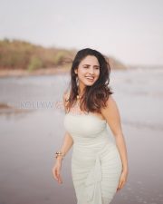 Radiant Actress Priyanka Kholgade in a Mint Green Ruched Strappy Dress Photos 08