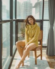 Radiant Actress Shruti Chauhan in a chartreuse knitted cardigan photos 06