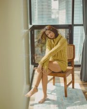 Radiant Actress Shruti Chauhan in a chartreuse knitted cardigan photos 08