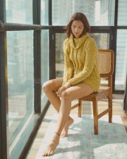 Radiant Actress Shruti Chauhan in a chartreuse knitted cardigan photos 09