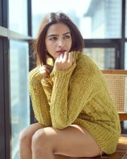 Radiant Actress Shruti Chauhan in a chartreuse knitted cardigan photos 10