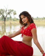 Seductive Shruti Chauhan in a Red Saree with a Short Sleeved Red Tie Front White Polka Dot Cleavage Blouse Pictures 02 Seductive Shruti Chauhan in a Red Saree with a Short Sleeved Red Tie Front White Polka Dot Cleavage Blouse Pictures 02