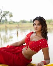 Seductive Shruti Chauhan in a Red Saree with a Short Sleeved Red Tie Front White Polka Dot Cleavage Blouse Pictures 07 Seductive Shruti Chauhan in a Red Saree with a Short Sleeved Red Tie Front White Polka Dot Cleavage Blouse Pictures 07