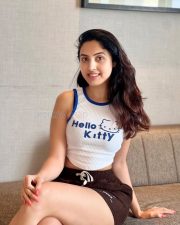 Sexy Priyanka Kholgade in a Mini Black Shorts and Hello Kitty Corset Type Crop Top Photos 04