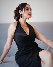 Sophisticated Actress Priyanka Kholgade in a Black Halterneck Dress Photos 03