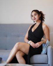 Sophisticated Actress Priyanka Kholgade in a Black Halterneck Dress Photos 05