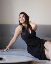 Sophisticated Actress Priyanka Kholgade in a Black Halterneck Dress Photos 06