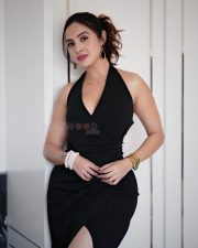 Sophisticated Actress Priyanka Kholgade in a Black Halterneck Dress Photos 07