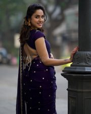 Timeless Actress Priyanka Kholgade in a Purple Embroidered Sequin Saree Photos 05 Timeless Actress Priyanka Kholgade in a Purple Embroidered Sequin Saree Photos 05