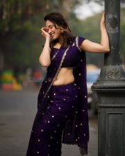 Timeless Actress Priyanka Kholgade in a Purple Embroidered Sequin Saree Photos 06 Timeless Actress Priyanka Kholgade in a Purple Embroidered Sequin Saree Photos 06