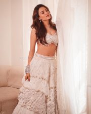 Alluring Vidhi Yadav in an Off White Lehenga Choli with a Bustier Style Blouse and Flared Skirt Photos 01 Alluring Vidhi Yadav in an Off White Lehenga Choli with a Bustier Style Blouse and Flared Skirt Photos 01
