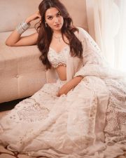 Alluring Vidhi Yadav in an Off White Lehenga Choli with a Bustier Style Blouse and Flared Skirt Photos 02 Alluring Vidhi Yadav in an Off White Lehenga Choli with a Bustier Style Blouse and Flared Skirt Photos 02