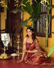 Beautiful Akshatha Das in a Traditional Silk Saree with an Off Shoulder Blouse Photos 03