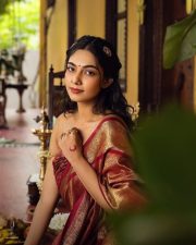 Beautiful Akshatha Das in a Traditional Silk Saree with an Off Shoulder Blouse Photos 05