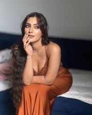 Captivating Actress Shivangi Verma in a Burnt Orange Embroidered Corset Spaghetti Gown Photos 03