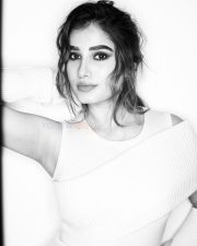 Charming Rasha Thadani in a Cold Shoulder Sweater Dress Photos 02