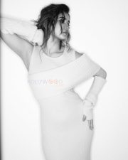 Charming Rasha Thadani in a Cold Shoulder Sweater Dress Photos 08