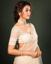Elegant Actress Vidhi Yadav in a Cream Embroidered Lehenga Photos 03