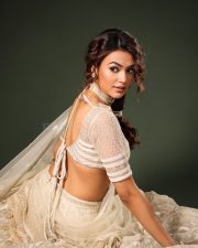 Elegant Actress Vidhi Yadav in a Cream Embroidered Lehenga Photos 07