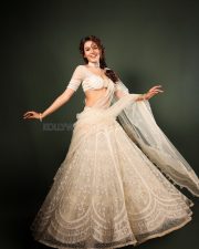 Elegant Actress Vidhi Yadav in a Cream Embroidered Lehenga Photos 08