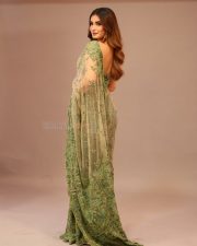 Gorgeous Rasha Thadani in a Transparent Green Saree with a Matching Sleeveless Blouse Photos 06